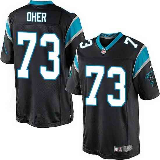Nike Panthers #73 Michael Oher Black Team Color Mens Stitched NFL Elite Jersey